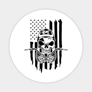 Welding American Welder Skull USA Flag Magnet